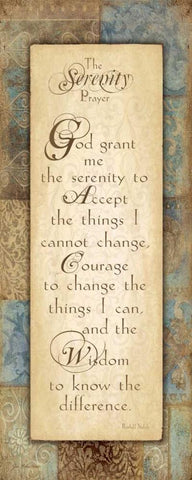 Serenity Prayer Black Ornate Wood Framed Art Print with Double Matting by Moulton, Jo