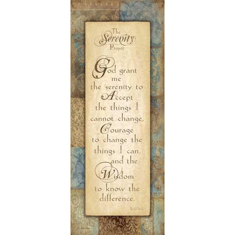 Serenity Prayer White Modern Wood Framed Art Print by Moulton, Jo