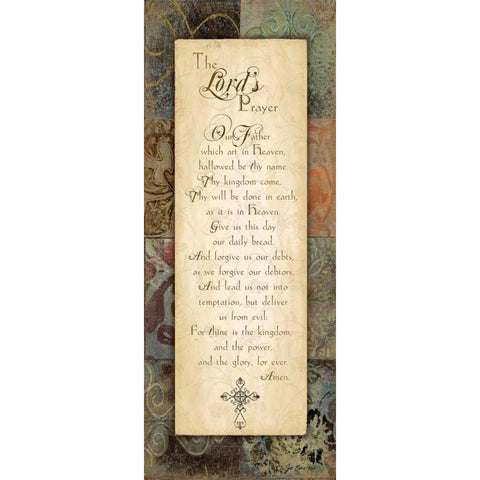 Lords Prayer White Modern Wood Framed Art Print by Moulton, Jo