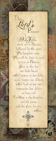 Lords Prayer White Modern Wood Framed Art Print with Double Matting by Moulton, Jo