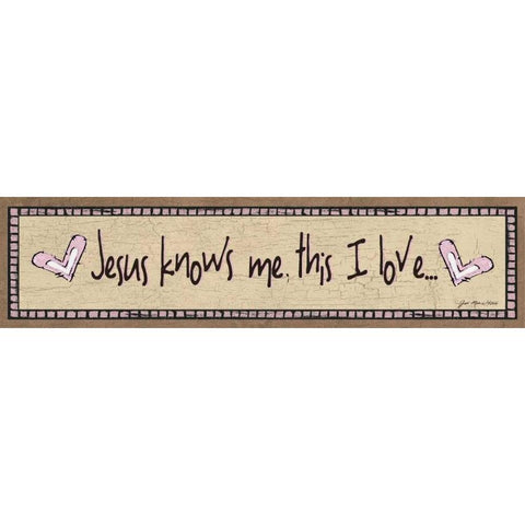 Jesus Knows Me - Pink Black Modern Wood Framed Art Print with Double Matting by Moulton, Jo