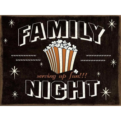 Familly Night Gold Ornate Wood Framed Art Print with Double Matting by Moulton, Jo