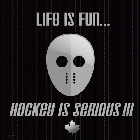 Hockey Is Serious White Modern Wood Framed Art Print with Double Matting by Moulton, Jo