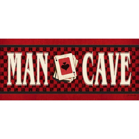 Man Cave - Red White Modern Wood Framed Art Print by Moulton, Jo
