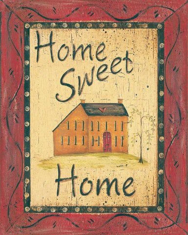 Home Sweet Home Black Ornate Wood Framed Art Print with Double Matting by Moulton, Jo