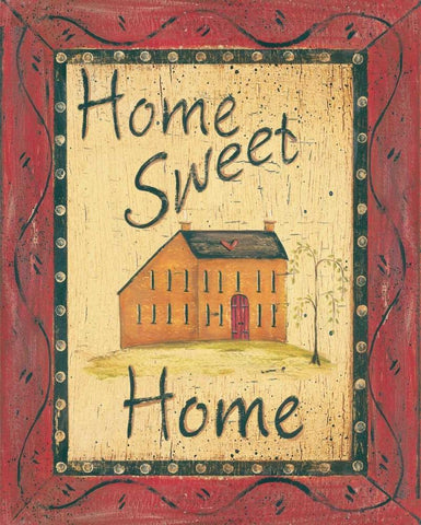 Home Sweet Home White Modern Wood Framed Art Print with Double Matting by Moulton, Jo