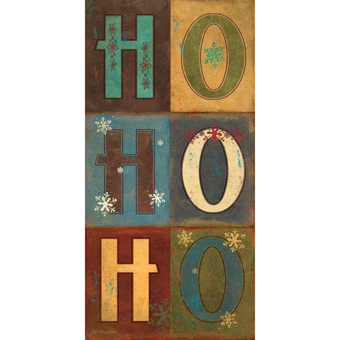 HoHoHo! Gold Ornate Wood Framed Art Print with Double Matting by Moulton, Jo