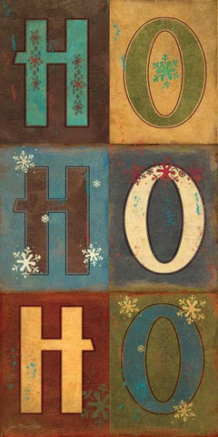 HoHoHo! Black Ornate Wood Framed Art Print with Double Matting by Moulton, Jo