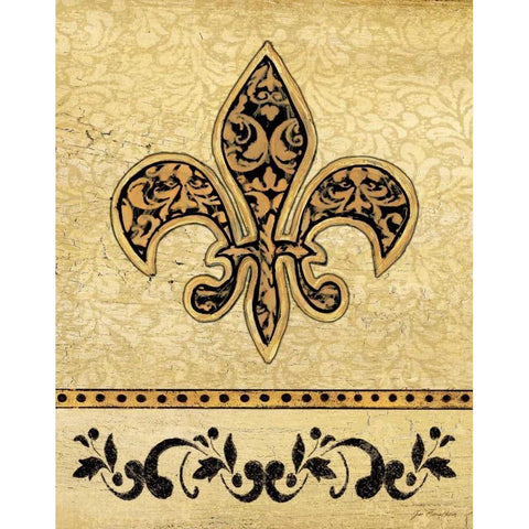 Fleur De Lis I Black Modern Wood Framed Art Print with Double Matting by Moulton, Jo