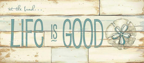 Life is Good Beach Black Ornate Wood Framed Art Print with Double Matting by Moulton, Jo