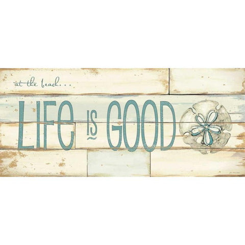 Life is Good Beach White Modern Wood Framed Art Print by Moulton, Jo