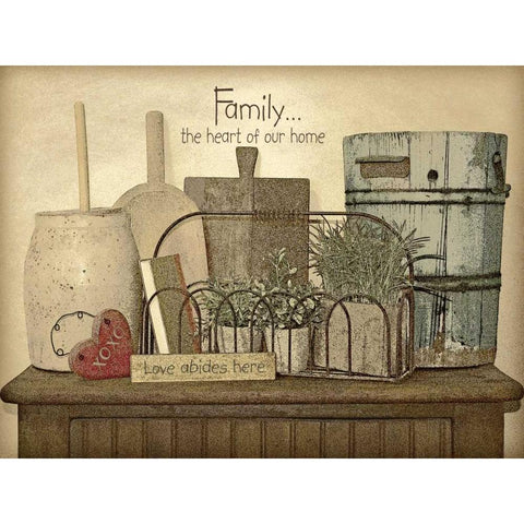 Family Heart White Modern Wood Framed Art Print by Moulton, Jo