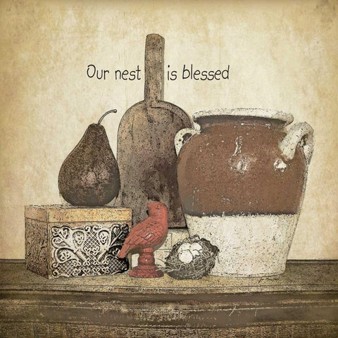 Blessed Nest White Modern Wood Framed Art Print with Double Matting by Moulton, Jo