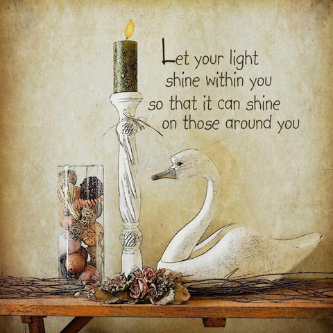 Let Your Light Shine Gold Ornate Wood Framed Art Print with Double Matting by Moulton, Jo