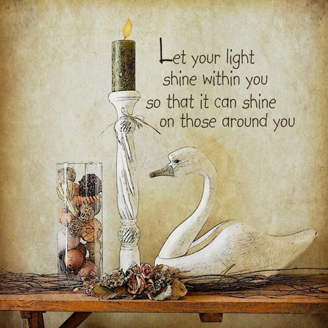 Let Your Light Shine White Modern Wood Framed Art Print with Double Matting by Moulton, Jo