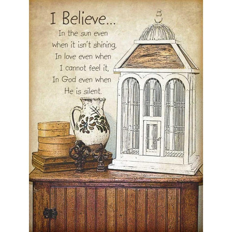 I Believe White Modern Wood Framed Art Print by Moulton, Jo