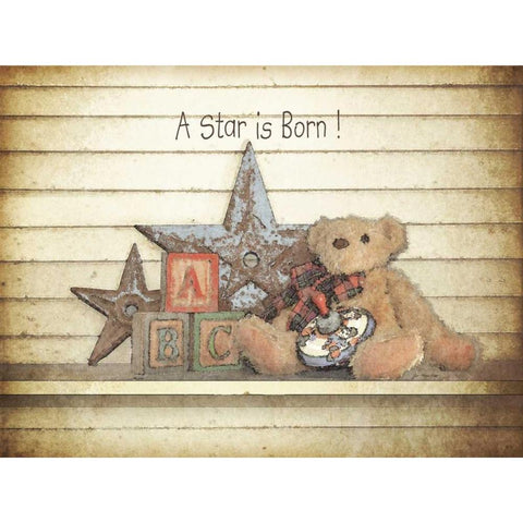 A Star is Born White Modern Wood Framed Art Print by Moulton, Jo