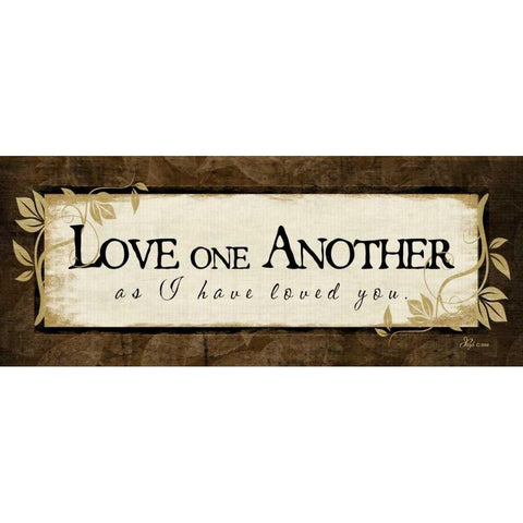 Love One Another Black Modern Wood Framed Art Print by Pugh, Jennifer