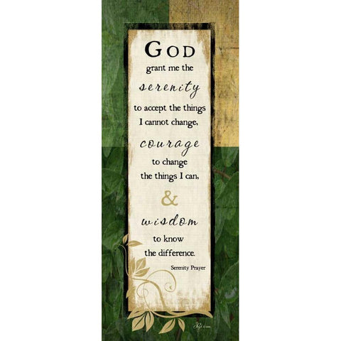 God Grant Me the Serenity Black Modern Wood Framed Art Print with Double Matting by Pugh, Jennifer