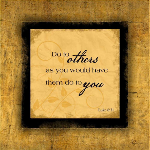 Golden Rule Black Modern Wood Framed Art Print by Pugh, Jennifer