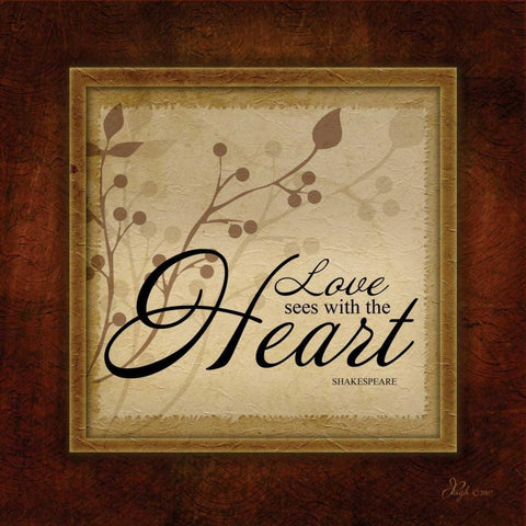 Love See With the Heart Black Modern Wood Framed Art Print with Double Matting by Pugh, Jennifer