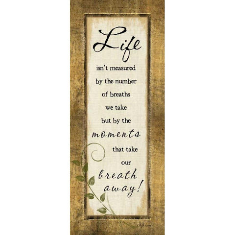 Life Isnt Measured Black Modern Wood Framed Art Print with Double Matting by Pugh, Jennifer