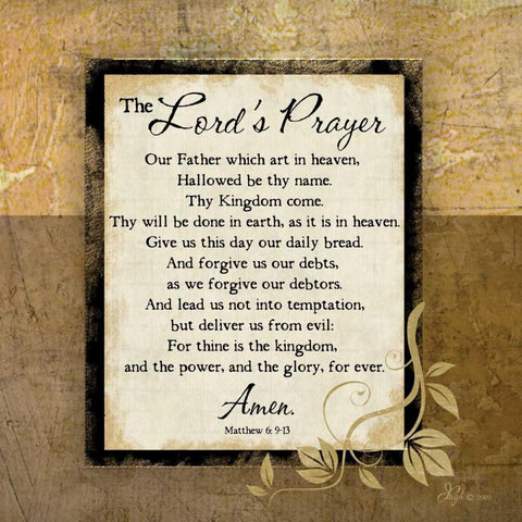 The Lords Prayer Black Ornate Wood Framed Art Print with Double Matting by Pugh, Jennifer