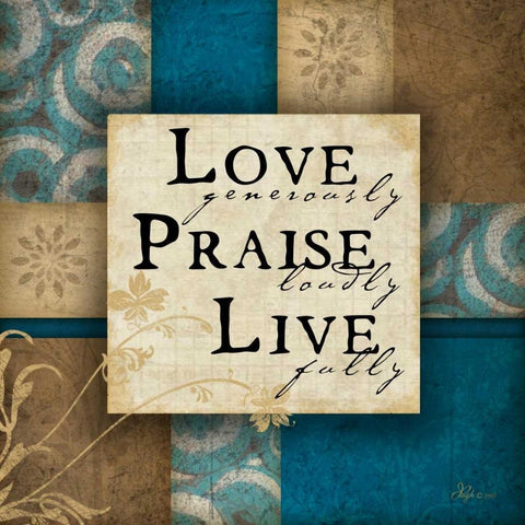 Love Generously Gold Ornate Wood Framed Art Print with Double Matting by Pugh, Jennifer