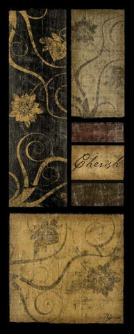 Cherish Black Ornate Wood Framed Art Print with Double Matting by Pugh, Jennifer