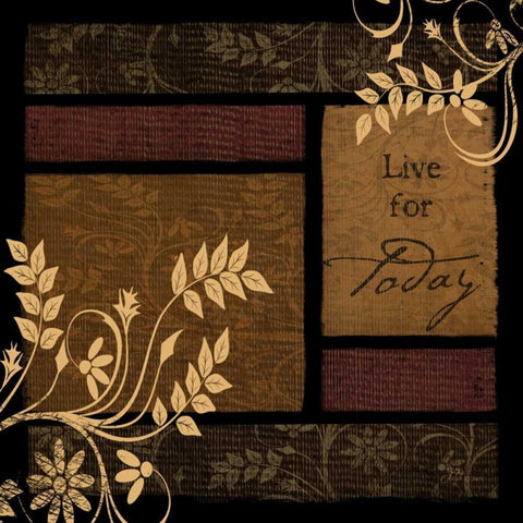 Live for Today Black Modern Wood Framed Art Print by Pugh, Jennifer