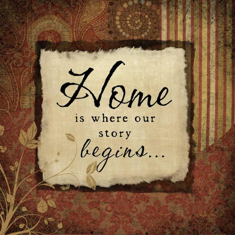 Home Black Modern Wood Framed Art Print by Pugh, Jennifer