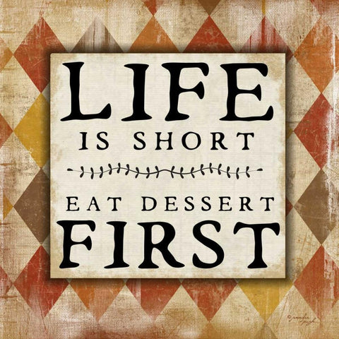 Life is Short White Modern Wood Framed Art Print by Pugh, Jennifer