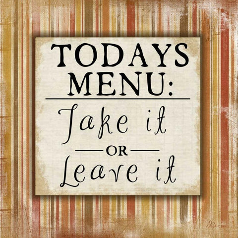 Todays Menu White Modern Wood Framed Art Print with Double Matting by Pugh, Jennifer