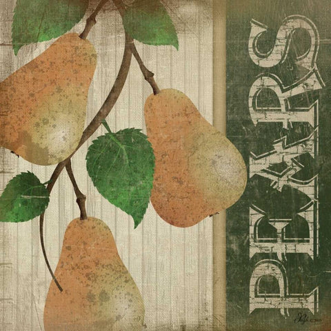 Pears White Modern Wood Framed Art Print by Pugh, Jennifer