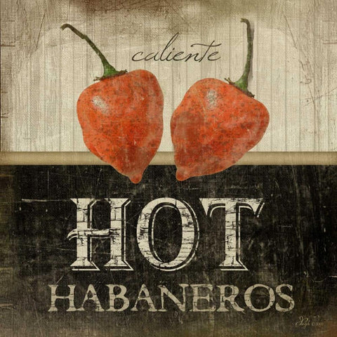 Hot Habaneros White Modern Wood Framed Art Print by Pugh, Jennifer