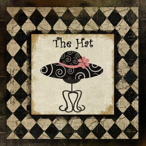 The Hat Black Ornate Wood Framed Art Print with Double Matting by Pugh, Jennifer