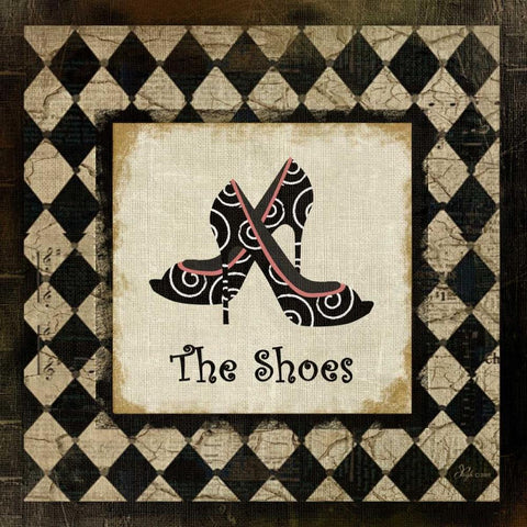 The Shoes Black Modern Wood Framed Art Print by Pugh, Jennifer