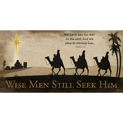 Wise Men Still Seek Him Black Modern Wood Framed Art Print with Double Matting by Pugh, Jennifer