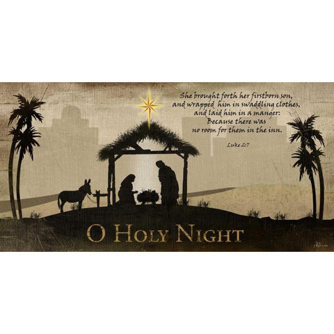 Oh Holy Night Black Modern Wood Framed Art Print by Pugh, Jennifer