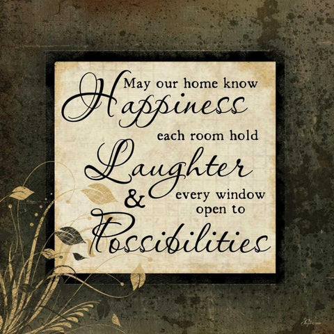 Know Happiness Black Ornate Wood Framed Art Print with Double Matting by Pugh, Jennifer