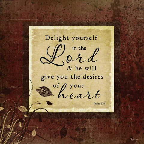 Delight Yourself Black Ornate Wood Framed Art Print with Double Matting by Pugh, Jennifer