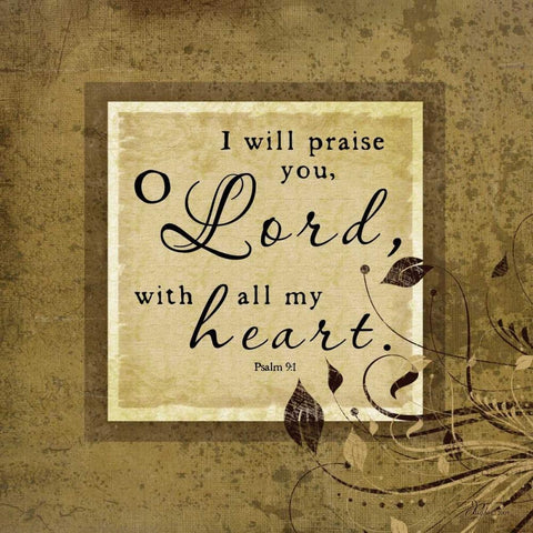 I Will Praise Gold Ornate Wood Framed Art Print with Double Matting by Pugh, Jennifer