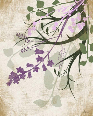 Lavender and Sage II White Modern Wood Framed Art Print with Double Matting by Pugh, Jennifer