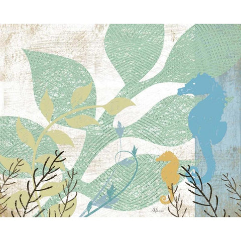 Sea Life I Black Modern Wood Framed Art Print by Pugh, Jennifer