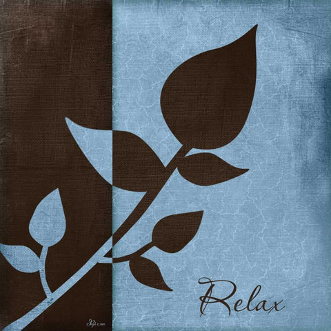 Relax Black Modern Wood Framed Art Print with Double Matting by Pugh, Jennifer