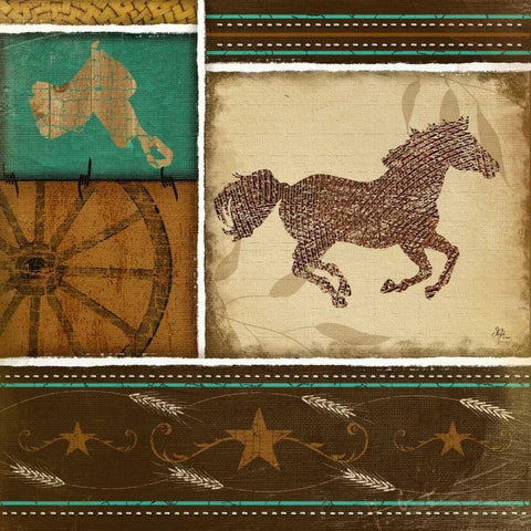 Western Horse Black Ornate Wood Framed Art Print with Double Matting by Pugh, Jennifer