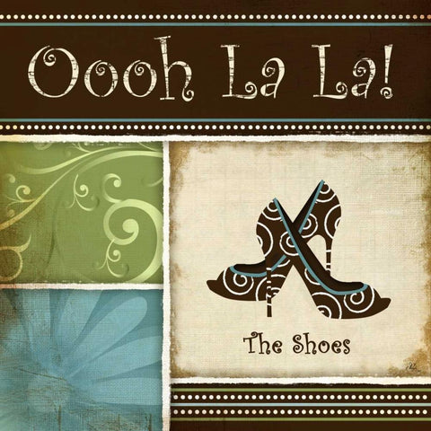 Ohh La La Black Ornate Wood Framed Art Print with Double Matting by Pugh, Jennifer