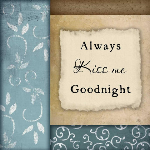 Always Kiss Me Goodnight Black Ornate Wood Framed Art Print with Double Matting by Pugh, Jennifer