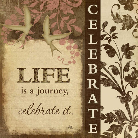 Celebrate Gold Ornate Wood Framed Art Print with Double Matting by Pugh, Jennifer