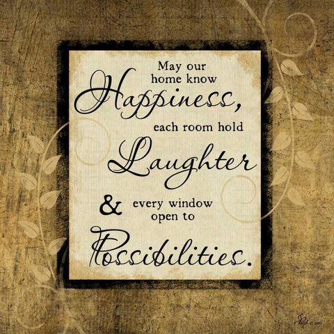 Happiness-Laughter-Possibilities Black Ornate Wood Framed Art Print with Double Matting by Pugh, Jennifer